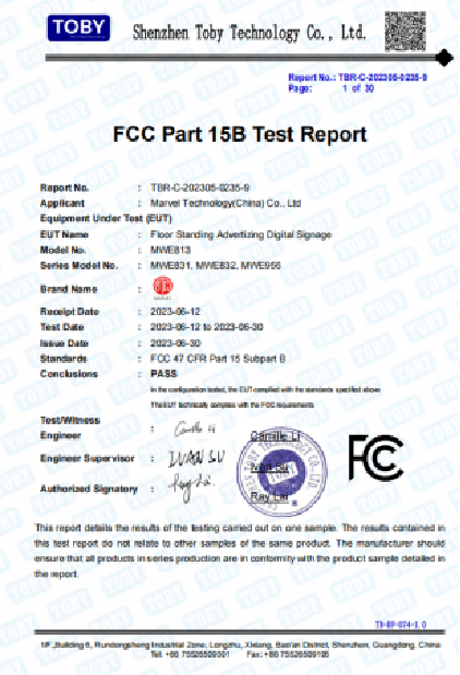 FCC Certificate