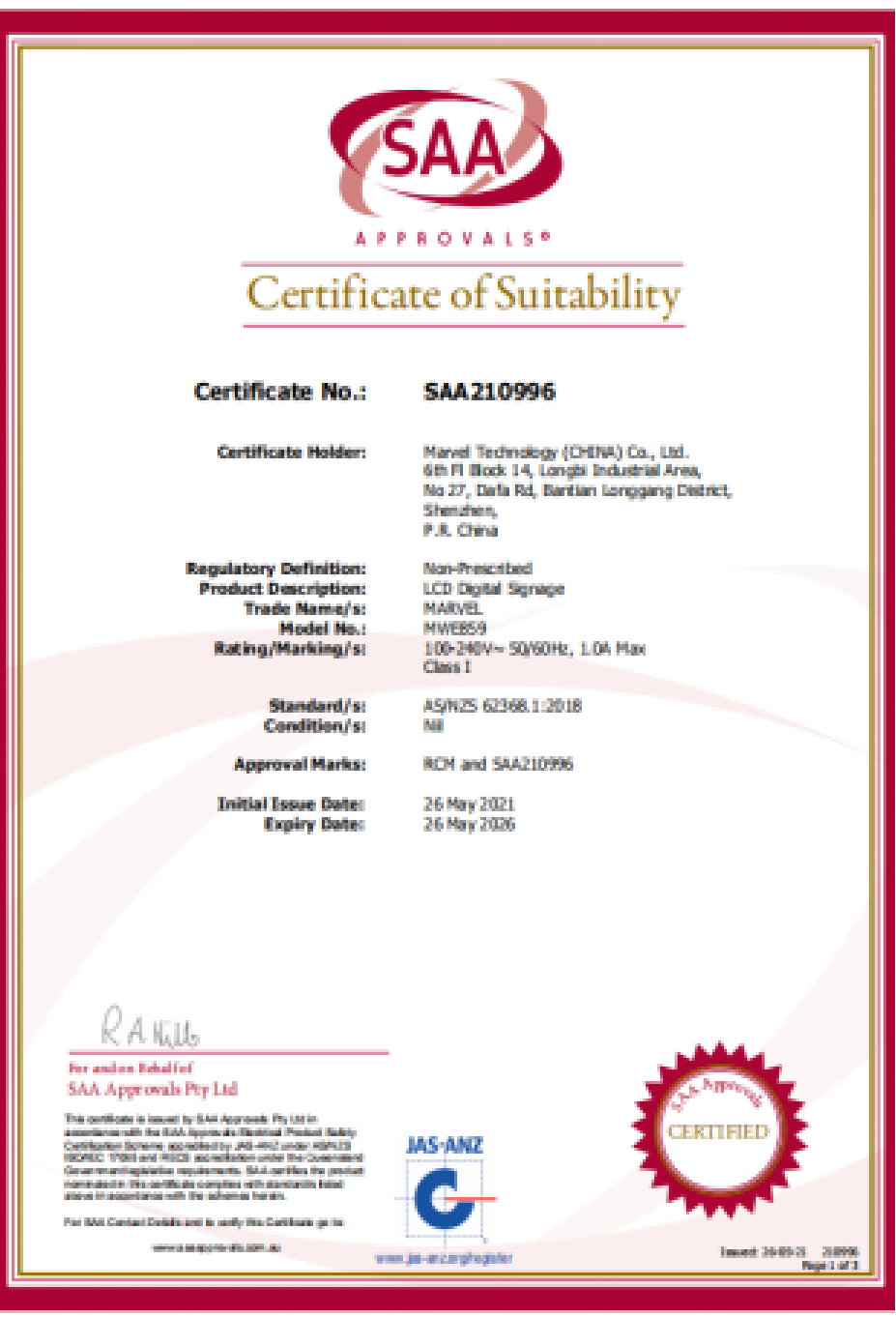 Energy Star Certificate