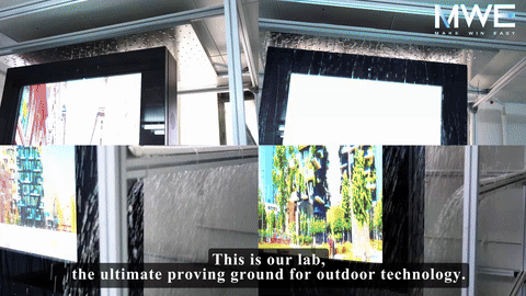 MWE – IP65 Waterproof Testing for Outdoor Digital Signage | Outdoor LCD Display Demo